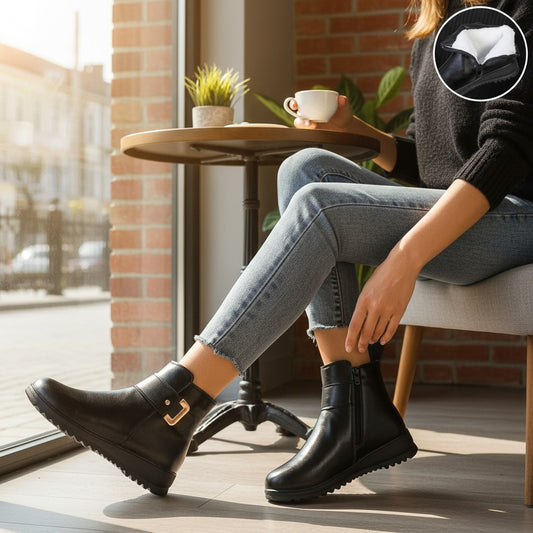 Winter Fleece Boots With Side Zipper Design Fashion Simple Non-slip Ankle Boots